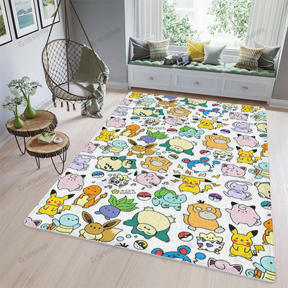 Anime Pkm All Pokes Seamless Pattern Custom Rug / Small/(36X60) Bo24032211
