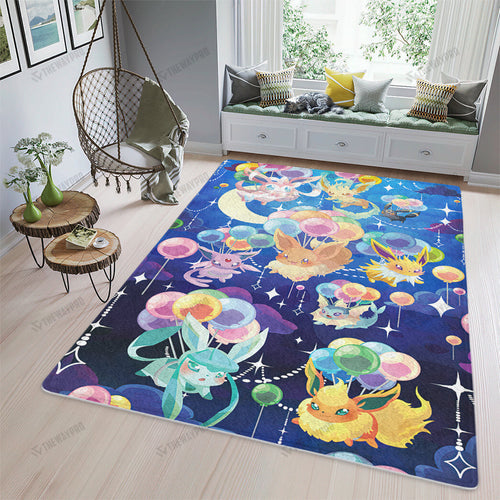 Anime Pkm Eevee Balloon Custom Rug / Small/(36X60) Bo2403229