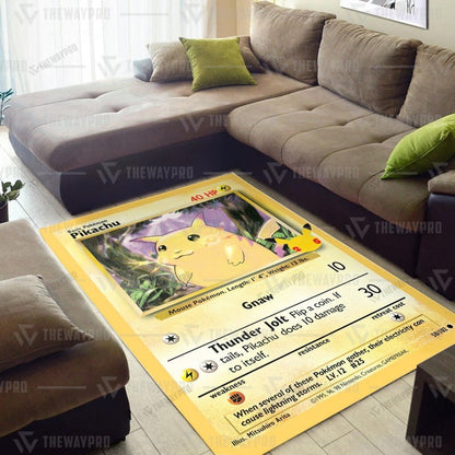 Pkm Pikachu Card Custom Rug
