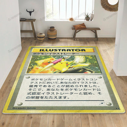 Anime Pkm Pikachu Illustrator Card Custom Rug Bl0404226