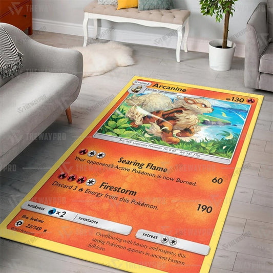Anime Pkm Arcanine Custom Rug / Small/(36X60)