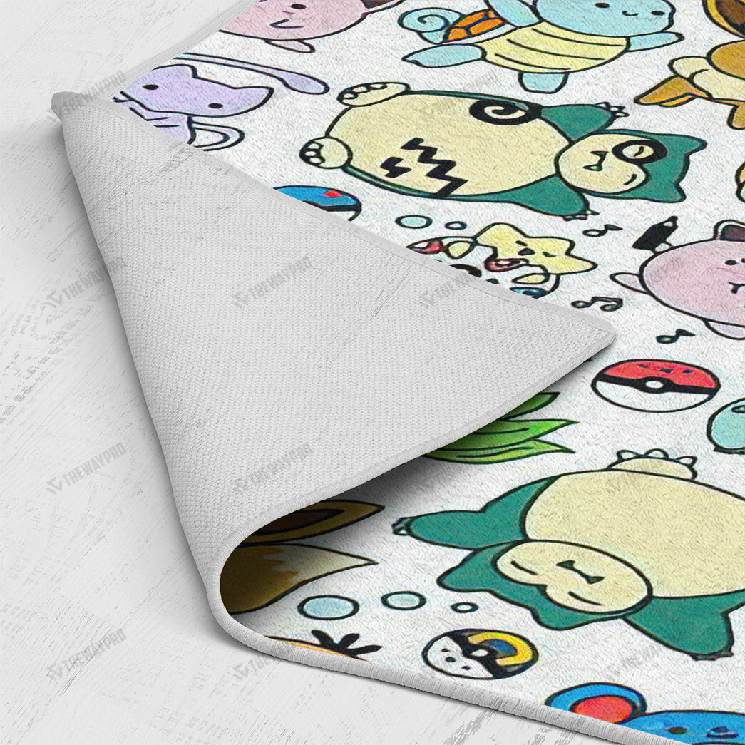 Anime Pkm All Pokes Seamless Pattern Custom Rug Bo24032211