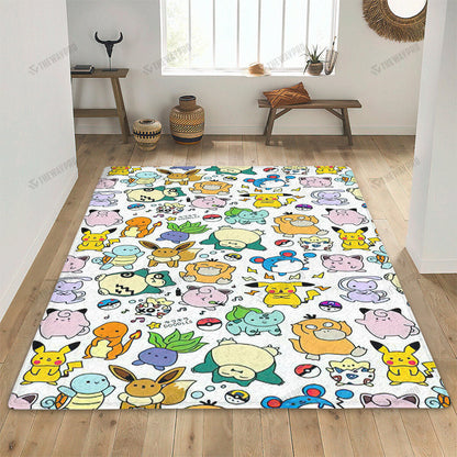 Anime Pkm All Pokes Seamless Pattern Custom Rug Bo24032211