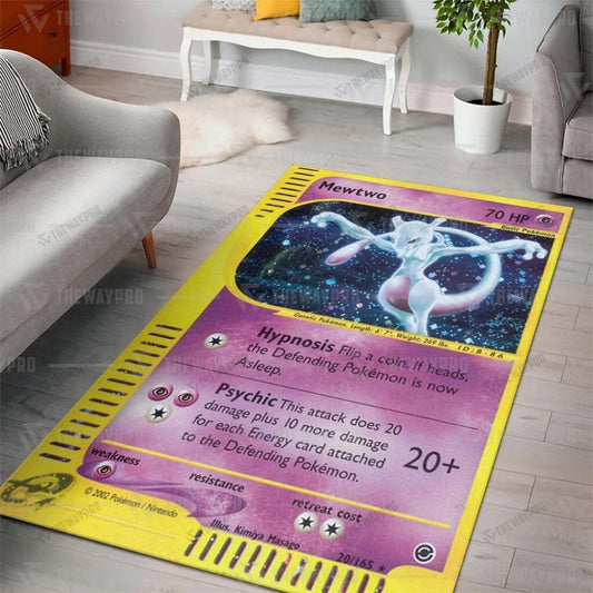 Anime Pkm Mewtwo Expedition Custom Rug / Small/(36X60)