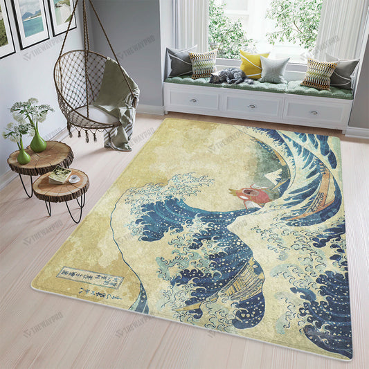 Anime Pkm The Great Wave & Magikarp Custom Rug / Small/(36X60) Bt13042203