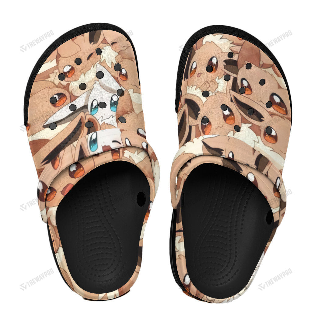 Cute Eevee Seamless Pattern Custom Classic Clogs