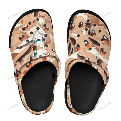 Cute Eevee Seamless Pattern Custom Classic Clogs