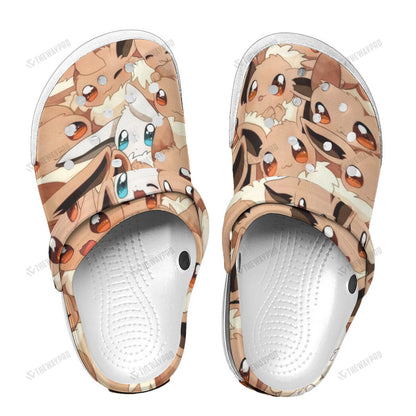 Cute Eevee Seamless Pattern Custom Classic Clogs
