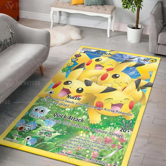 Anime Pkm Pikachu Generations Custom Rug / Small/(36X60)