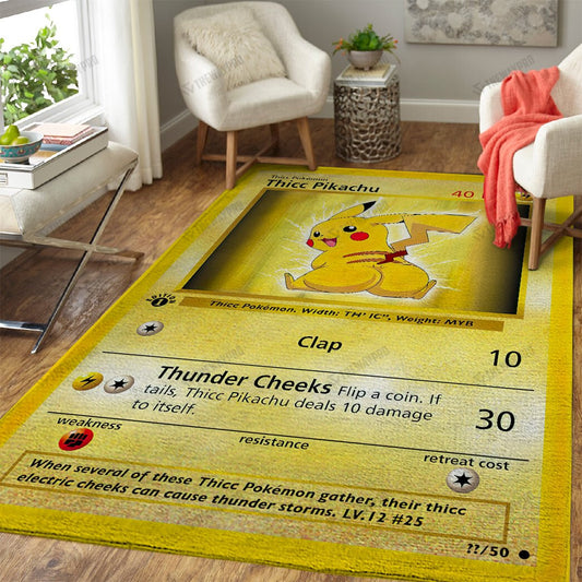 Anime Pkm Thicc Pikachu Custom Rug / Small/(36X60)