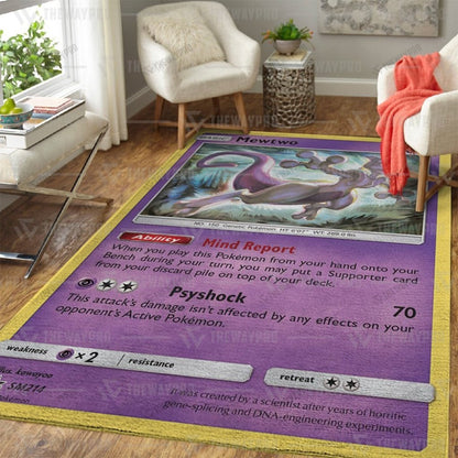 Anime Pkm Mewtwo Sun And Moon Custom Rug
