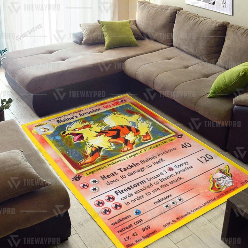 Anime Pkm Blaines Arcanine Custom Rug