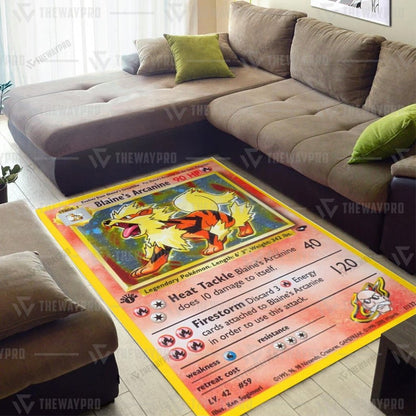 Anime Pkm Blaines Arcanine Custom Rug