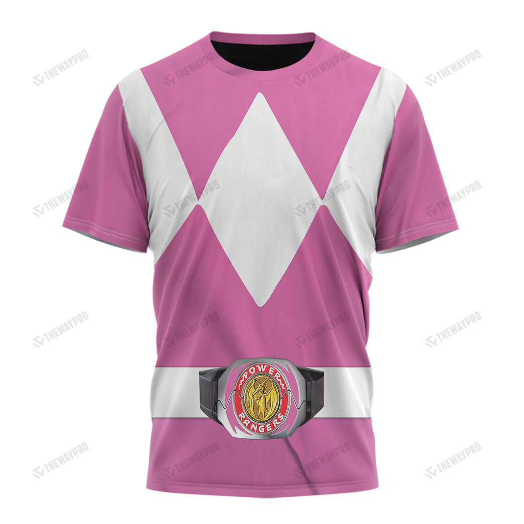 Movie Mighty Morphin Pink Power Rangers Custom T-Shirt