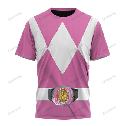 Movie Mighty Morphin Pink Power Rangers Custom T-Shirt