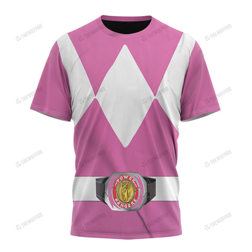 Movie Mighty Morphin Pink Power Rangers Custom T-Shirt