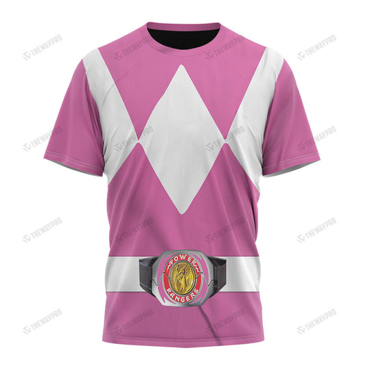 Movie Mighty Morphin Pink Power Rangers Custom T-Shirt