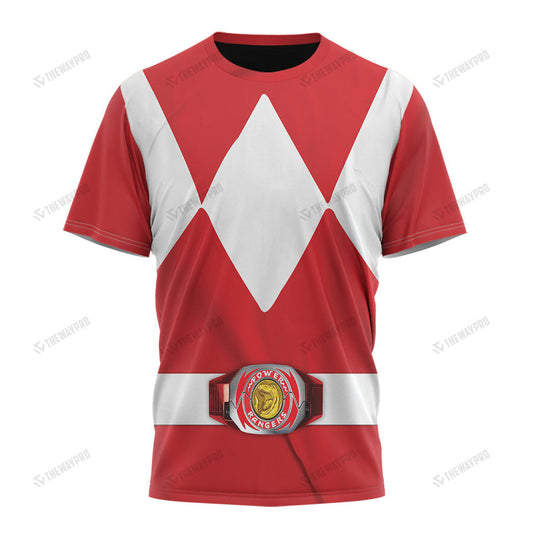 Movie Mighty Morphin Red Power Rangers Custom T-Shirt