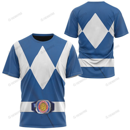 Movie Mighty Morphin Blue Power Rangers Custom T-Shirt