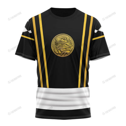 Mighty Morphin Power Ranger Ninja Rangers Black Frog Custom T-Shirt
