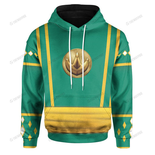 Mighty Morphin Power Ranger Ninja Rangers Green Dragon Custom Hoodie