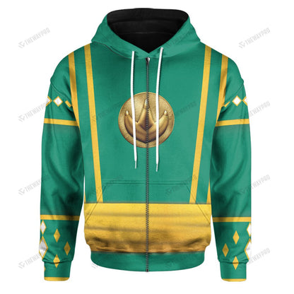 Mighty Morphin Power Ranger Ninja Rangers Green Dragon Custom Hoodie