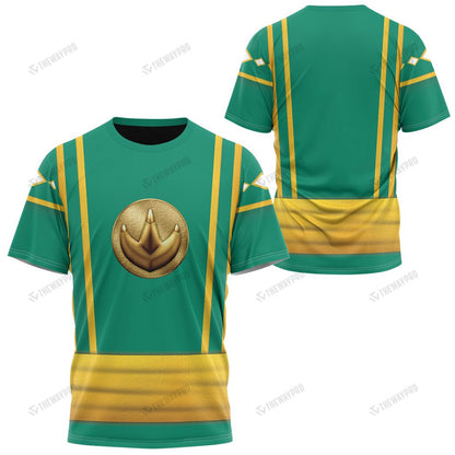 Mighty Morphin Power Ranger Ninja Rangers Green Dragon Custom T-Shirt