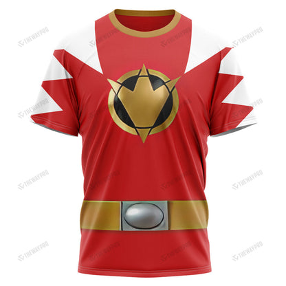 Dino Thunder Red Power Rangers Custom T-Shirt