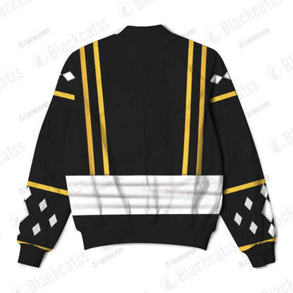 Mighty Morphin Power Ranger Ninja Rangers Black Frog Custom Bomber Jacket