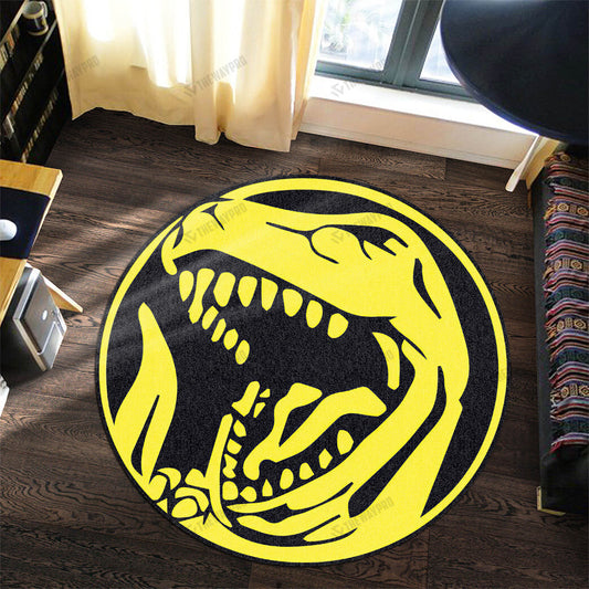 Mighty Morphin Power Rangers Tyrannosaurus Custom Round Carpet