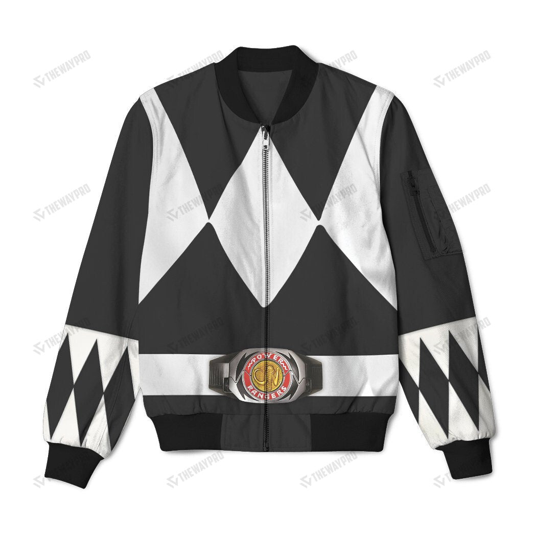 Mighty Morphin Power Rangers Black Ranger Custom Bomber Jacket