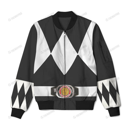 Mighty Morphin Power Rangers Black Ranger Custom Bomber Jacket