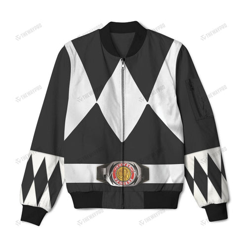Mighty Morphin Power Rangers Black Ranger Custom Bomber Jacket