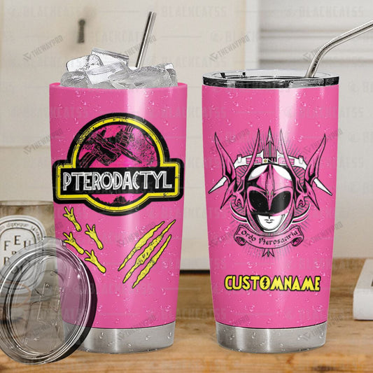 Power Rangers Mighty Morphin Pterodactyl Custom Name Tumbler