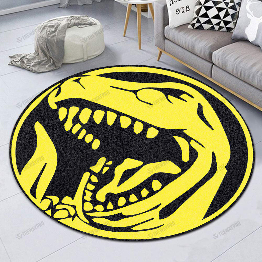 Mighty Morphin Power Rangers Tyrannosaurus Custom Round Carpet