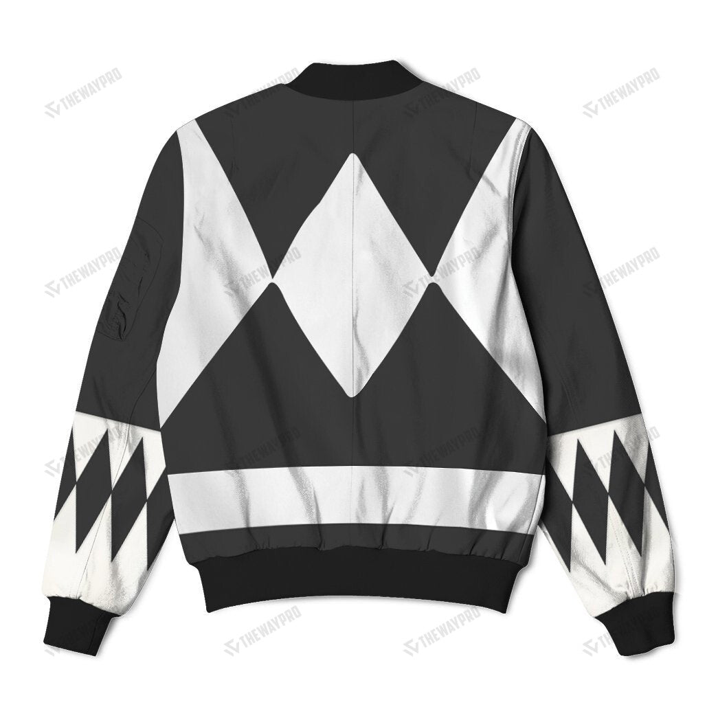 Mighty Morphin Power Rangers Black Ranger Custom Bomber Jacket
