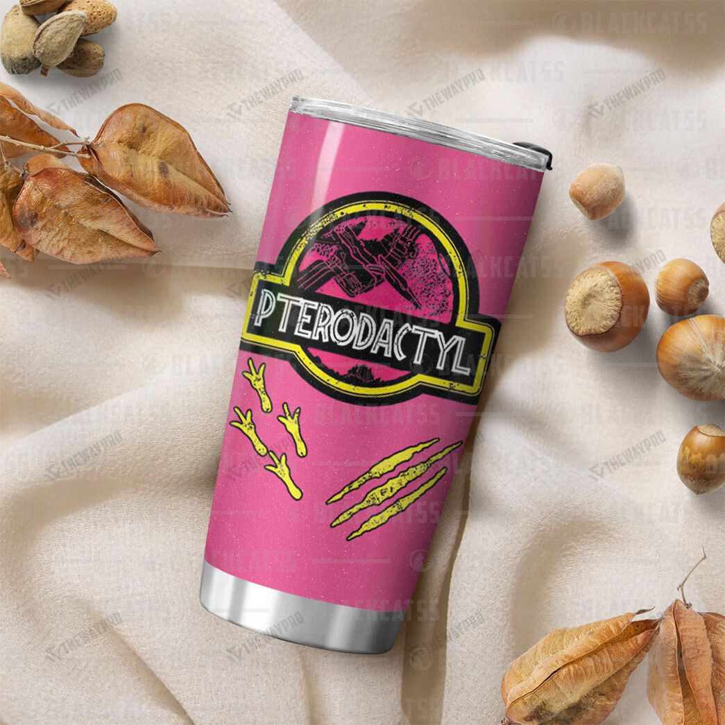 Power Rangers Mighty Morphin Pterodactyl Custom Name Tumbler