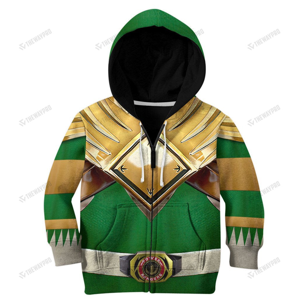 Mighty Morphin Green Power Rangers Custom Kid Apparel