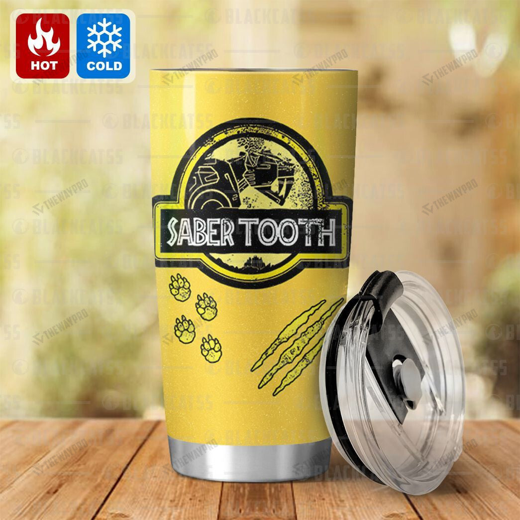 Power Rangers Mighty Morphin SaberTooth Custom Name Tumbler