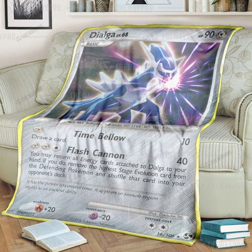 Anime Dialga Great Encounters Custom Soft Blanket