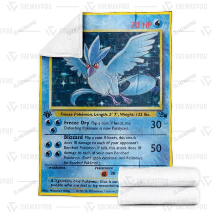 Anime Articuno Custom Soft Blanket