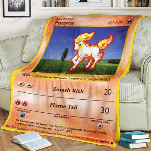 Anime Ponyta Custom Soft Blanket