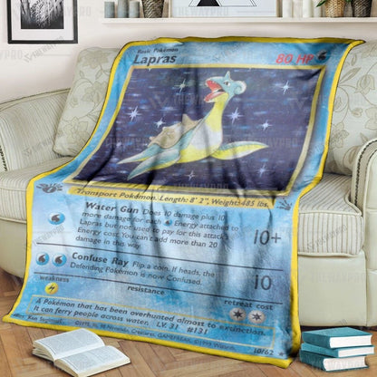 Anime Lapras Holo 1st Edition Custom Soft Blanket