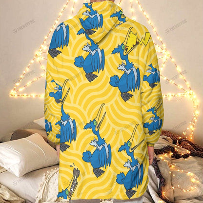 Anime Pkm Cramorant Custom Fleece Blanket Hoodie