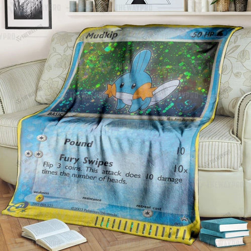 Anime Mudkip Holo Custom Soft Blanket
