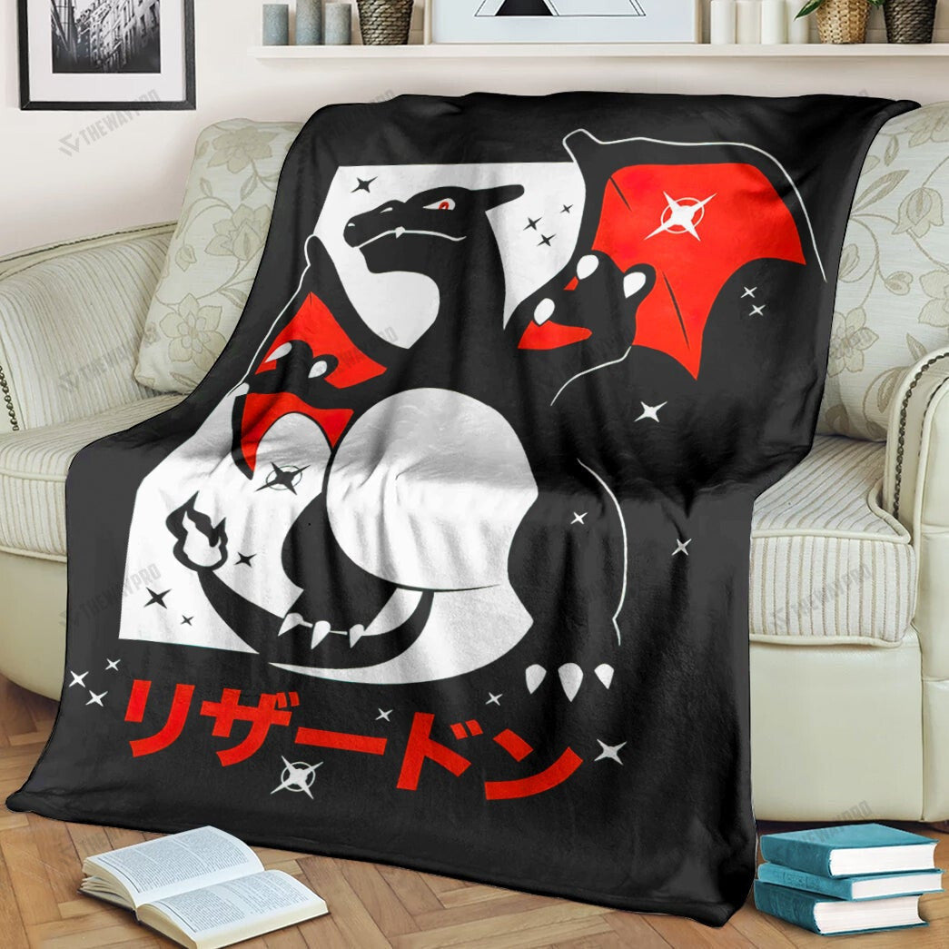 Anime Charizard Custom Soft Blanket