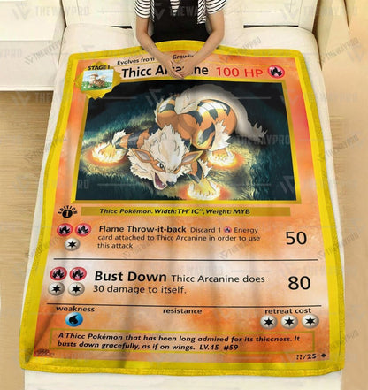 Anime Thicc Arcanine Custom Soft Blanket