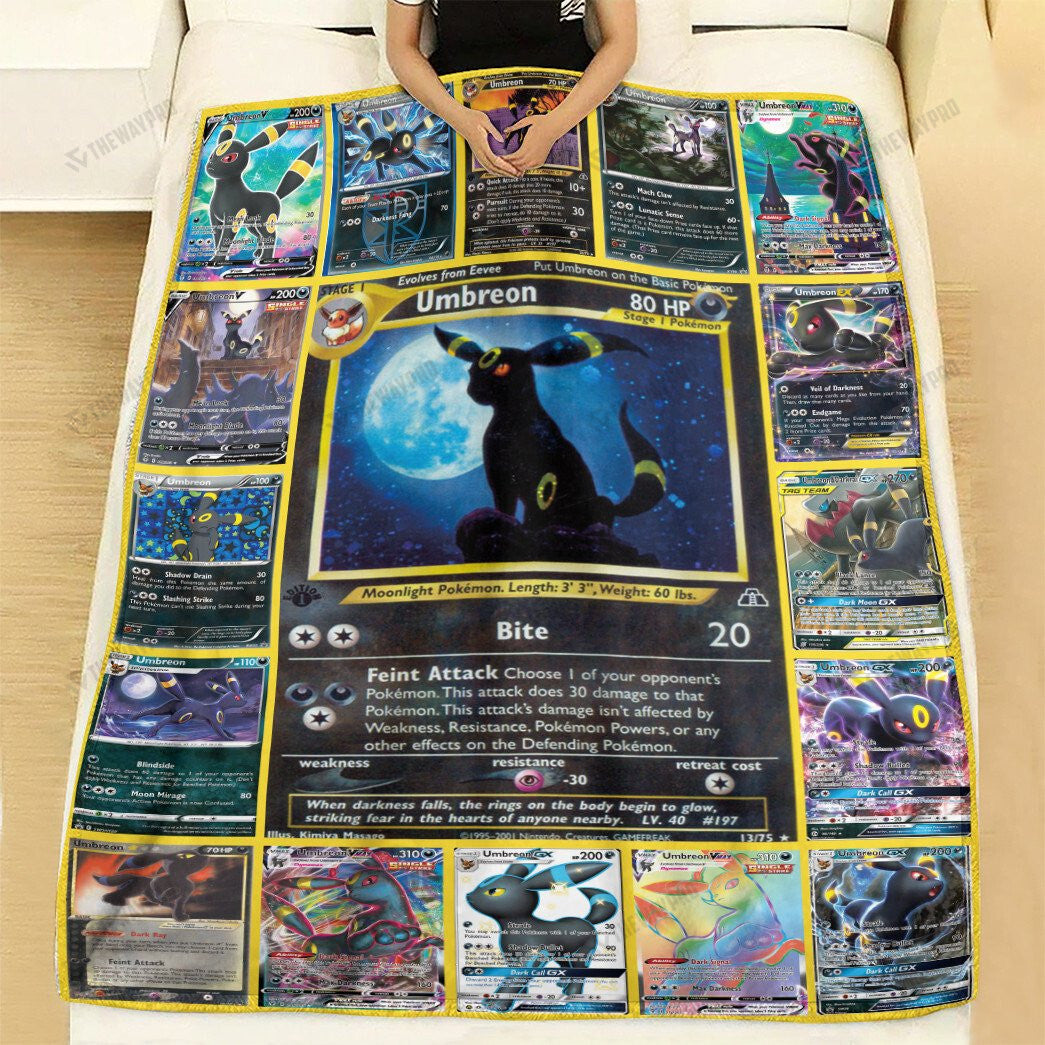 Anime Umbreon Cards Custom Soft Blanket