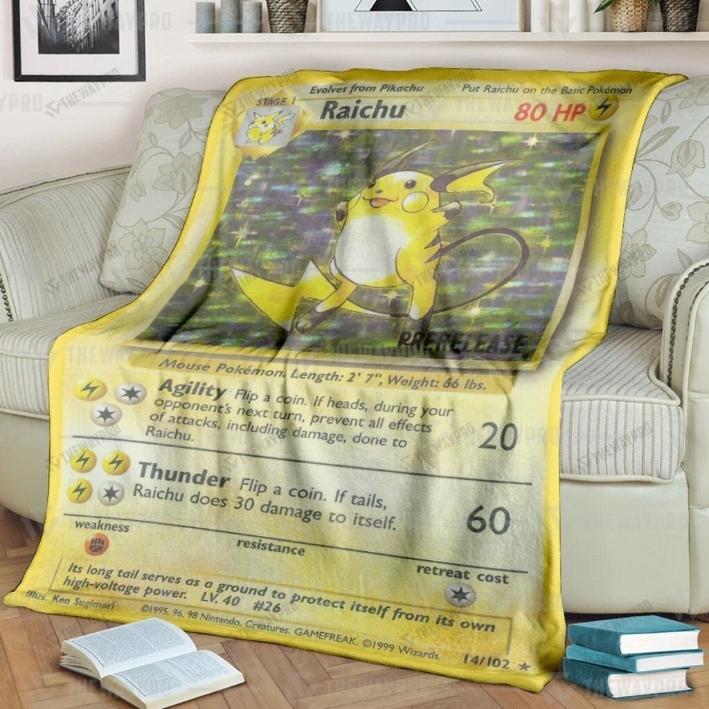 Raichu Card Custom Soft Blanket