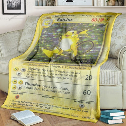 Raichu Card Custom Soft Blanket